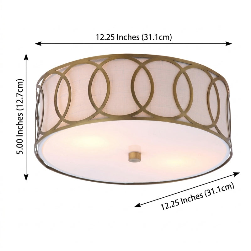 Aria Metal LED Flush Mount Brass Gold / 12.25" – DIM