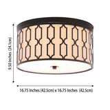 Link Metal LED Flush Mount Oil Rubbed Bronze / 3 Sockets – DIM