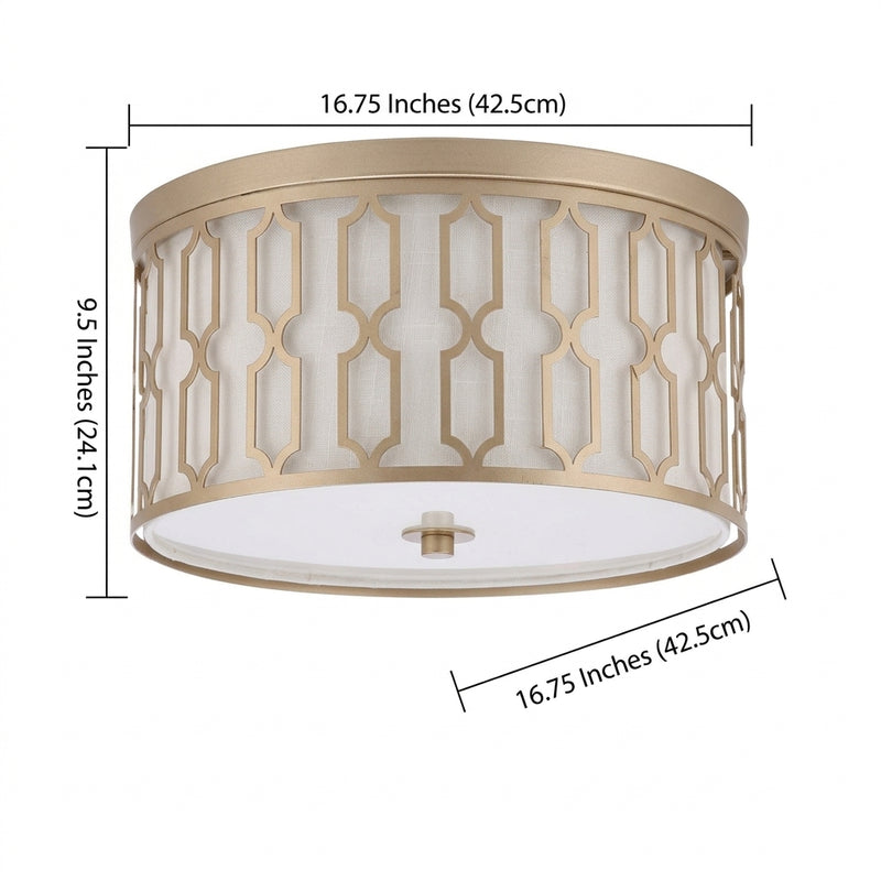 Link Metal LED Flush Mount Soft Gold / 3 Sockets – DIM