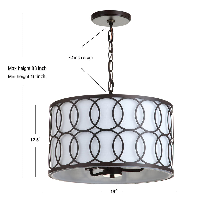 Loop  16" Metal LED Pendant - JONATHAN Y