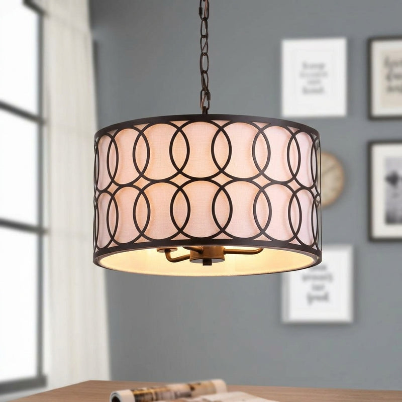 Loop  16" Metal LED Pendant Oil Rubbed Bronze / 3 Sockets – MAIN-ROOM