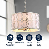 Loop  16" Metal LED Pendant Soft Gold / 3 Sockets – ICONS