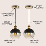Nixon 7.5" Adjustable Drop Globe Metal/Glass LED Pendant - JONATHAN Y