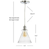 Goldwater 7.5" Adjustable Drop Metal/Glass LED Pendant - JONATHAN Y