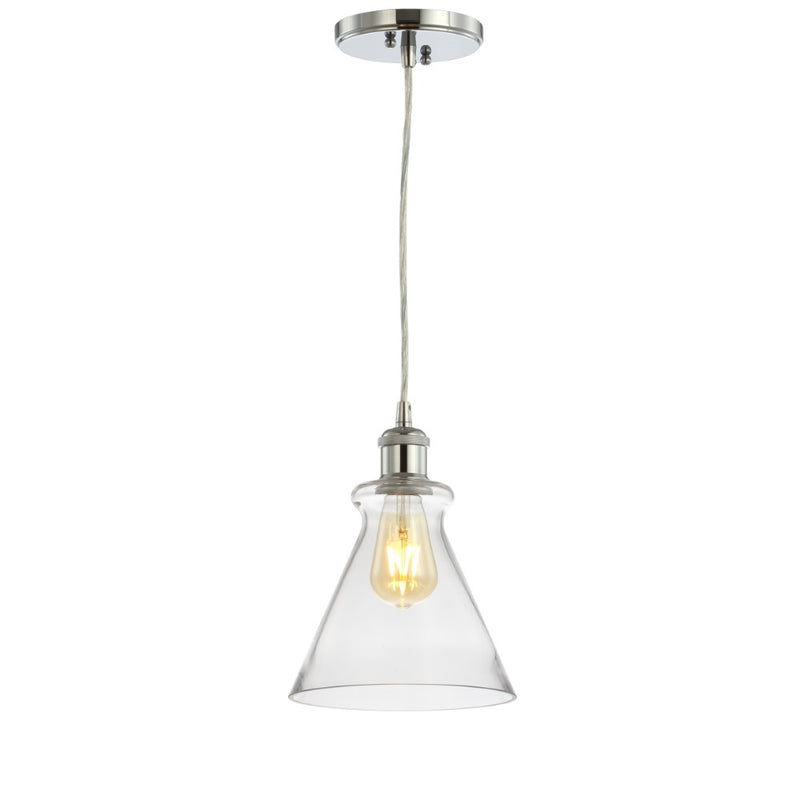 Goldwater 7.5" Adjustable Drop Metal/Glass LED Pendant - JONATHAN Y