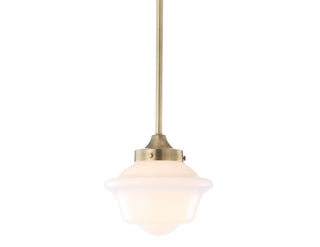 Kurtz School House Adjustable Drop Metal/Glass LED Pendant - JONATHAN Y
