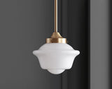 Kurtz School House Adjustable Drop Metal/Glass LED Pendant - JONATHAN Y