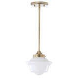 Kurtz School House Adjustable Drop Metal/Glass LED Pendant - JONATHAN Y
