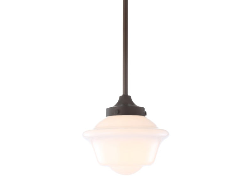 Kurtz School House Adjustable Drop Metal/Glass LED Pendant