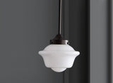 Kurtz School House Adjustable Drop Metal/Glass LED Pendant - JONATHAN Y
