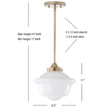 Kurtz School House Adjustable Drop Metal/Glass LED Pendant