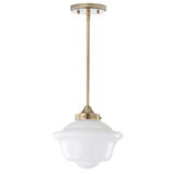 Kurtz School House Adjustable Drop Metal/Glass LED Pendant