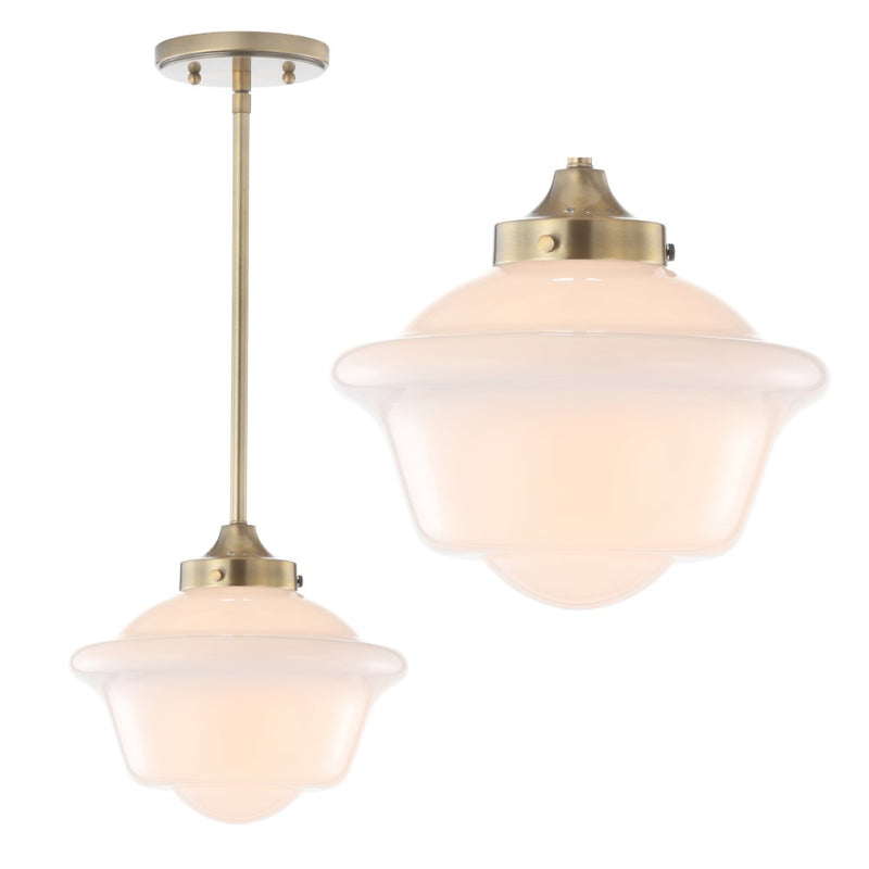 Kurtz School House Adjustable Drop Metal/Glass LED Pendant