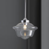 Kurtz School House Adjustable Drop Metal/Glass LED Pendant