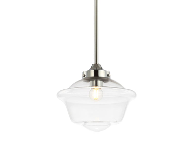 Kurtz School House Adjustable Drop Metal/Glass LED Pendant