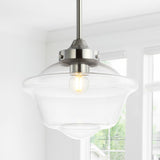 Kurtz School House Adjustable Drop Metal/Glass LED Pendant