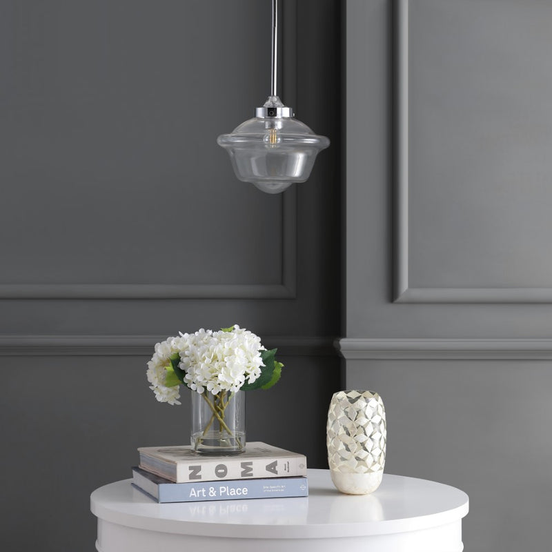 Kurtz School House Adjustable Drop Metal/Glass LED Pendant