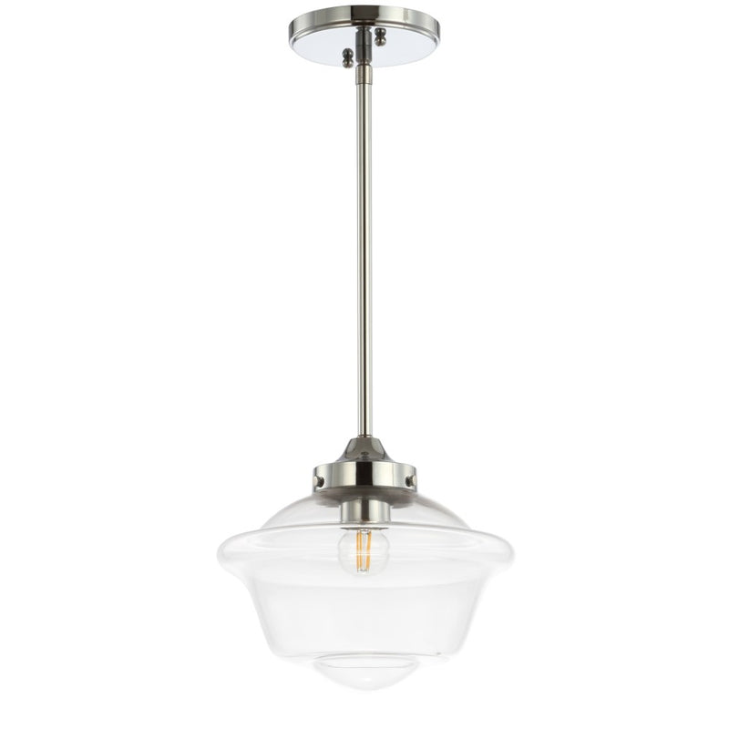 Kurtz School House Adjustable Drop Metal/Glass LED Pendant