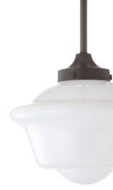 Kurtz School House Adjustable Drop Metal/Glass LED Pendant