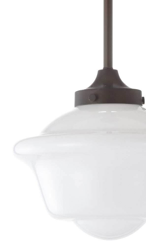 Kurtz School House Adjustable Drop Metal/Glass LED Pendant