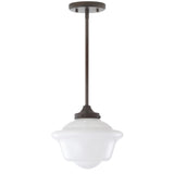 Kurtz School House Adjustable Drop Metal/Glass LED Pendant
