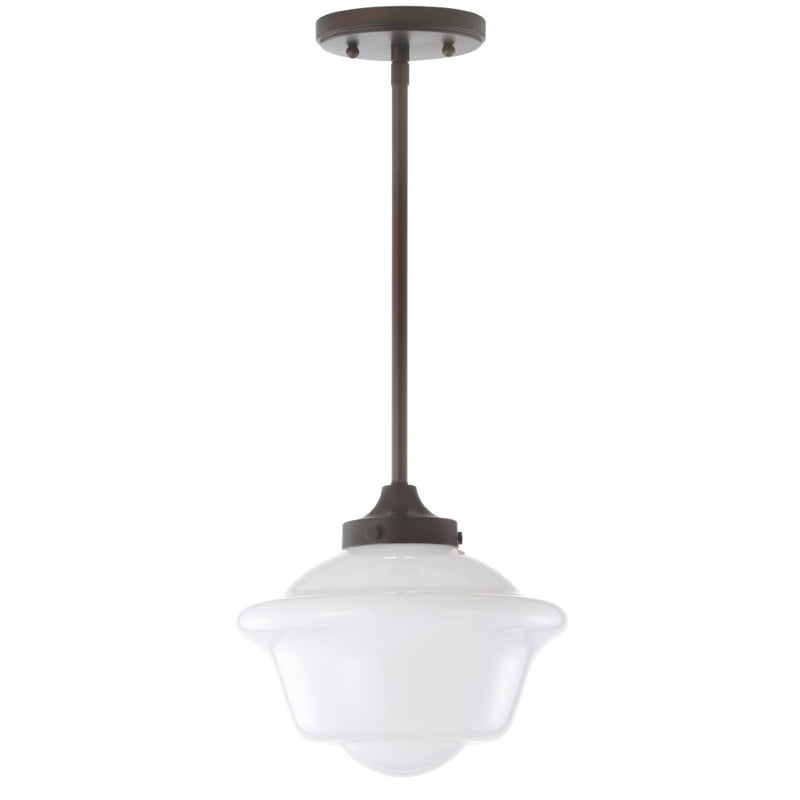 Kurtz School House Adjustable Drop Metal/Glass LED Pendant