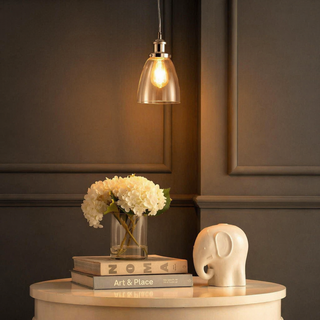 Cleo 5.5" Adjustable Metal/Glass LED Pendant