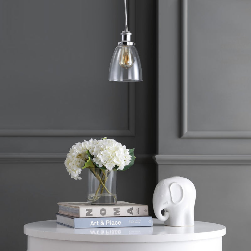 Cleo 5.5" Adjustable Metal/Glass LED Pendant - JONATHAN Y