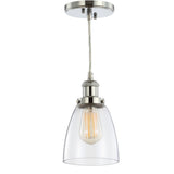 Cleo 5.5" Adjustable Metal/Glass LED Pendant - JONATHAN Y