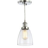 Cleo 5.5" Adjustable Metal/Glass LED Pendant - JONATHAN Y