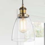 Cleo 5.5" Adjustable Metal/Glass LED Pendant - JONATHAN Y