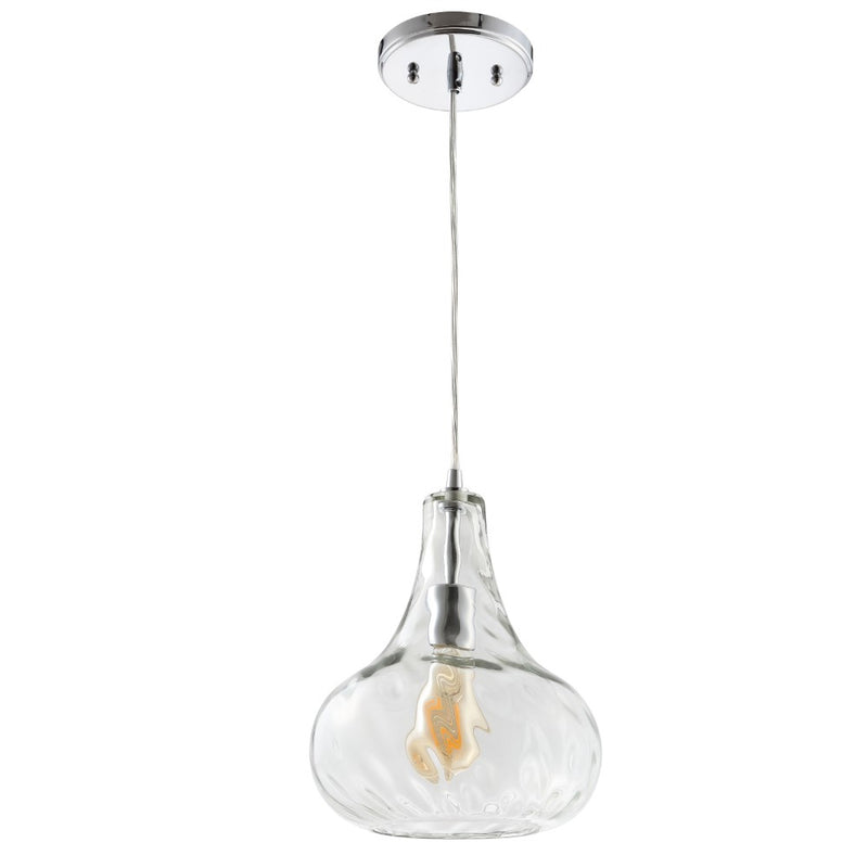 Ferano 9" Adjustable Metal/Glass LED Pendant - JONATHAN Y