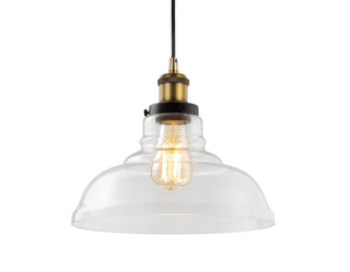 Litchfield 11" Farmhouse Metal/Glass LED Pendant - JONATHAN Y