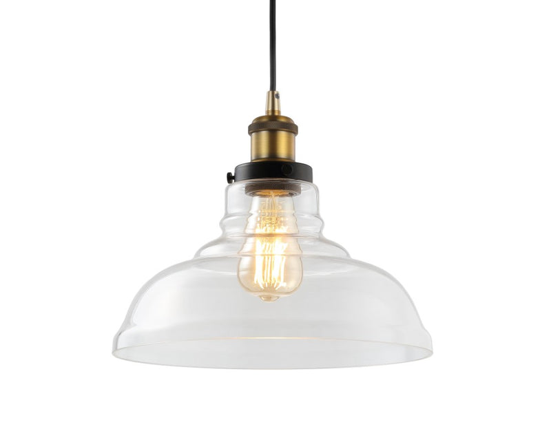 Litchfield 11" Farmhouse Metal/Glass LED Pendant - JONATHAN Y