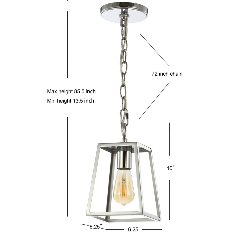Ira 6.25" Adjustable Drop Metal LED Pendant - JONATHAN Y