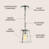 Ira 6.25" Adjustable Drop Metal LED Pendant - JONATHAN Y