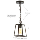 Ira 6.25" Adjustable Drop Metal LED Pendant - JONATHAN Y