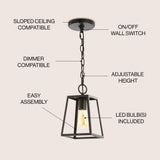 Ira 6.25" Adjustable Drop Metal LED Pendant - JONATHAN Y