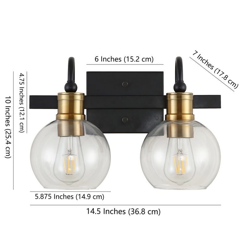 Marais Iron/Glass Rustic Vintage LED Vanity Light - JONATHAN Y
