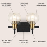 Marais Iron/Glass Rustic Vintage LED Vanity Light