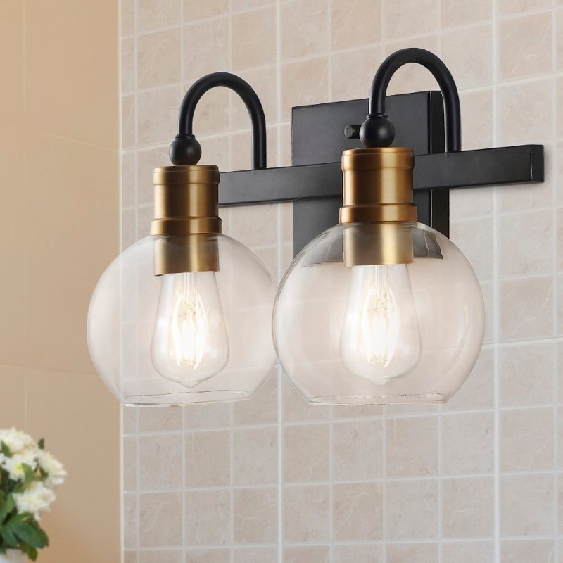 Marais Iron/Glass Rustic Vintage LED Vanity Light - JONATHAN Y