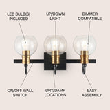 Marais Iron/Glass Rustic Vintage LED Vanity Light