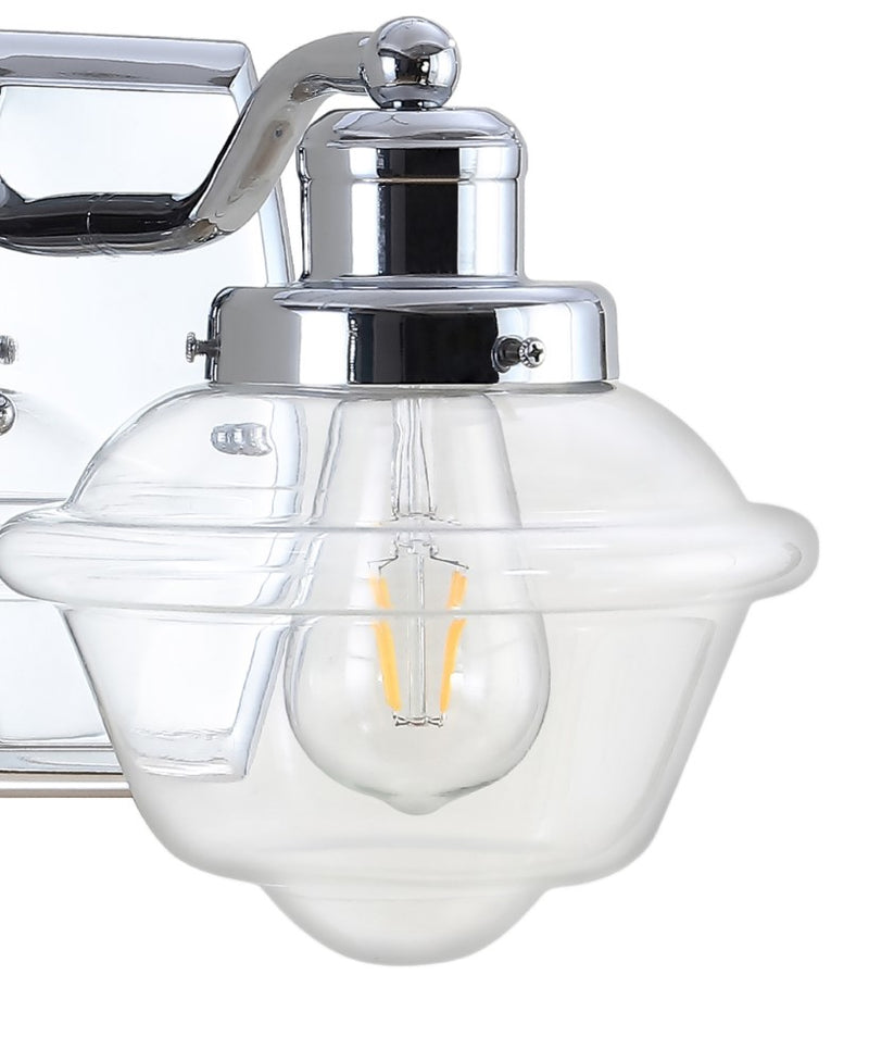 Orleans Iron/Glass schoolhouse LED Vanity Light - JONATHAN Y