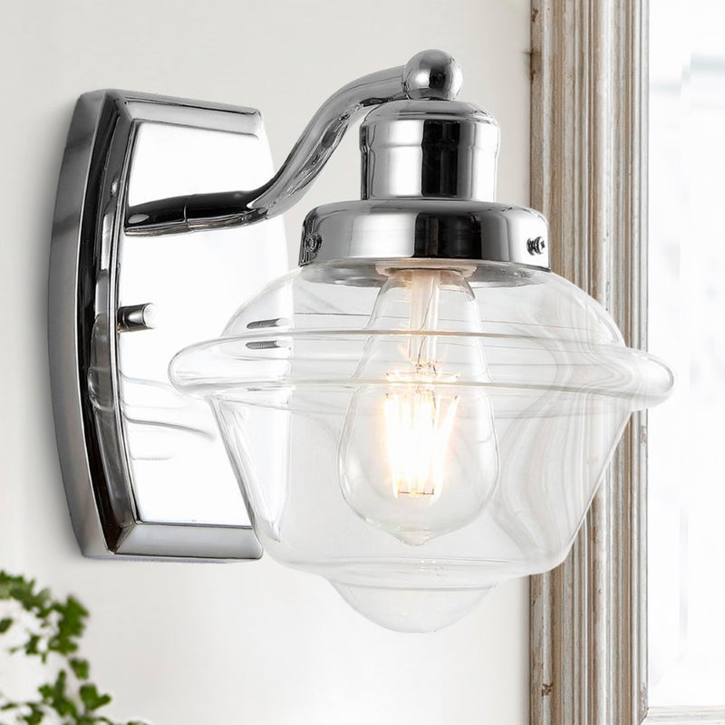 Orleans Iron/Glass schoolhouse LED Vanity Light - JONATHAN Y