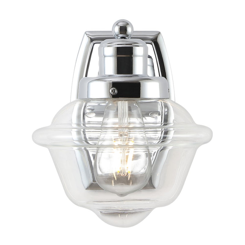 Orleans Iron/Glass schoolhouse LED Vanity Light - JONATHAN Y