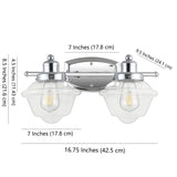 Orleans Iron/Glass schoolhouse LED Vanity Light - JONATHAN Y