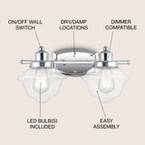 Orleans Iron/Glass schoolhouse LED Vanity Light