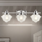 Orleans Iron/Glass schoolhouse LED Vanity Light - JONATHAN Y