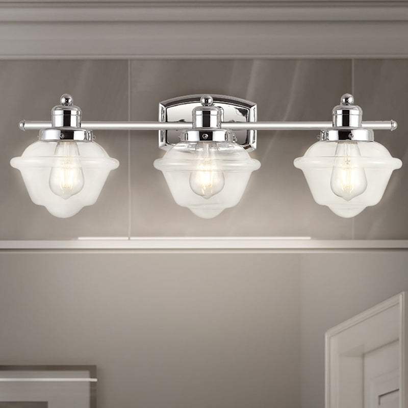 Orleans Iron/Glass schoolhouse LED Vanity Light - JONATHAN Y