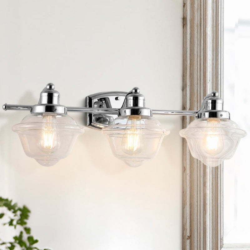 Orleans Iron/Glass schoolhouse LED Vanity Light - JONATHAN Y